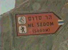 A sign points the way to the Mt. Sodom towards the south end of the Dead Sea (5k)